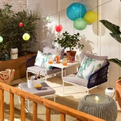 Guirlande Solaire à LED Lanternes Multicolores - Blanc Froid