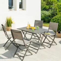 Table De Jardin Pliante Aluminium Azua (110 X 71 Cm) - Marron Tonka