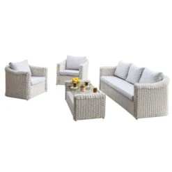 Salon De Jardin Calvi Blanc/Gris Clair - 5 Places -Default Template 7 71346 1601967024