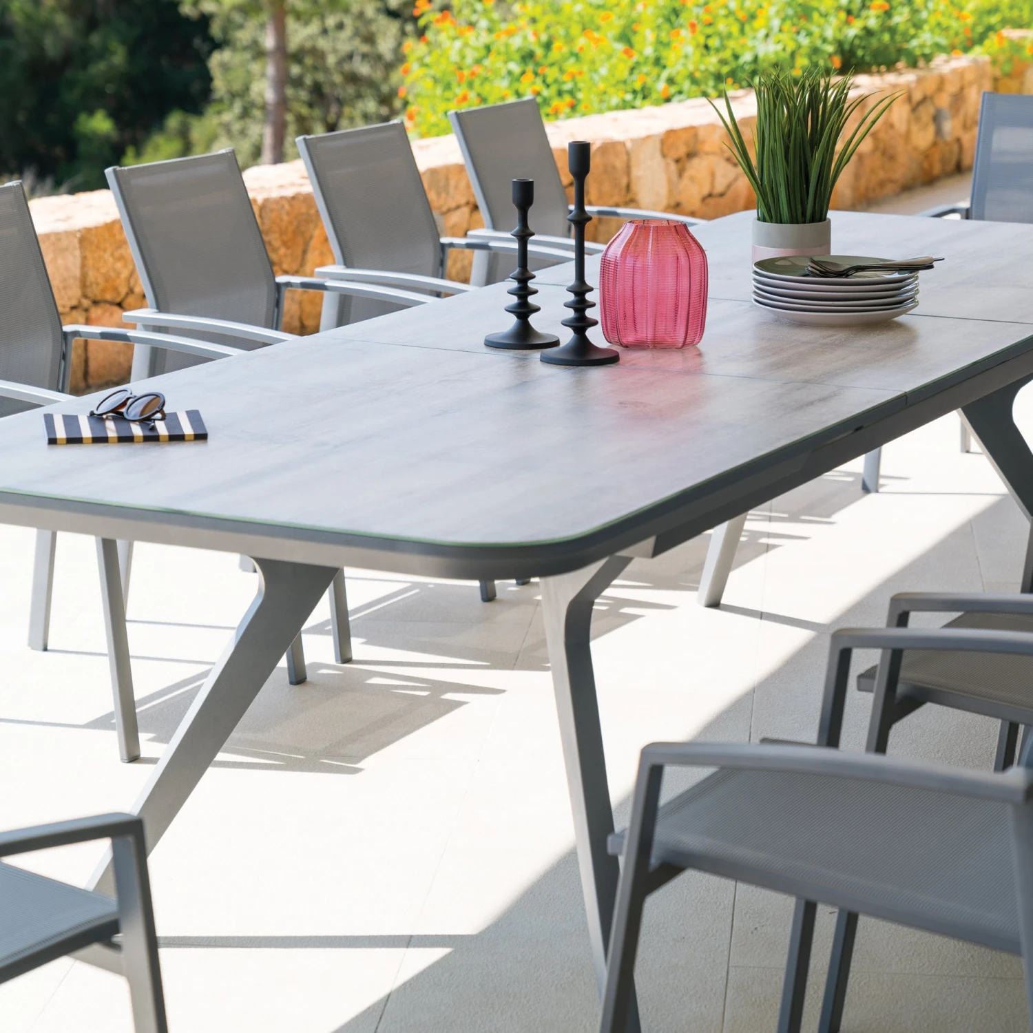 Table De Jardin Extensible Aluminium Pulpy (299 X 100 Cm) - Gris 5 Table De Jardin Extensible Aluminium Pulpy (299 X 100 Cm) - Gris – Image 3
