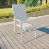 Fauteuil De Jardin Haut Alu Empilable Murano - Blanc
