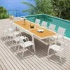 Table De Jardin Extensible 12 Places Aluminium Effet Bois Murano (320 X 100 Cm) - Blanche -Default Template 7 94639 1610701182