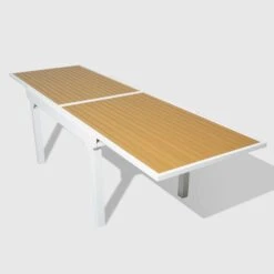 Table De Jardin Extensible 12 Places Aluminium Effet Bois Murano (320 X 100 Cm) - Blanche -Default Template 7 94639 1610701361