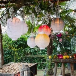 Lanterne Chinoise Solaire LED Nylon Effet Flamme - Blanc Chaud -Default Template 7 96301 1612523867