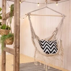 Fauteuil Suspendu Macramé -Crème