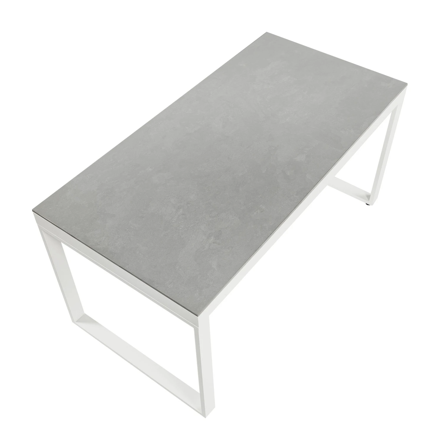 Table De Jardin 6 Places Aluminium/Céramique Kore (150 X 75 Cm) - Blanc/Gris Clair 7 Table De Jardin 6 Places Aluminium/Céramique Kore (150 X 75 Cm) - Blanc/Gris Clair – Image 5