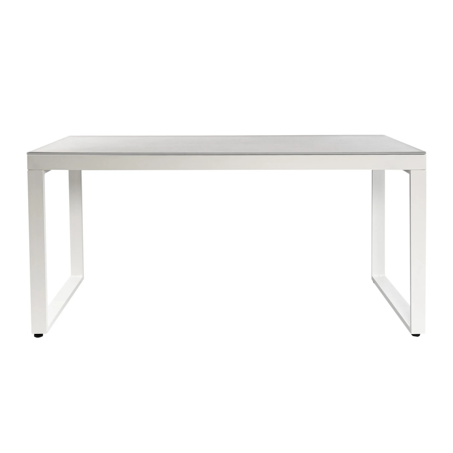 Table De Jardin 6 Places Aluminium/Céramique Kore (150 X 75 Cm) - Blanc/Gris Clair 6 Table De Jardin 6 Places Aluminium/Céramique Kore (150 X 75 Cm) - Blanc/Gris Clair – Image 4