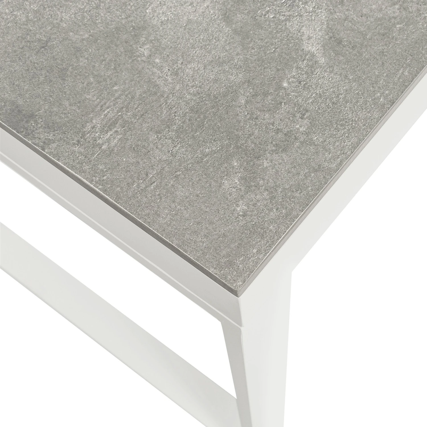 Table De Jardin 6 Places Aluminium/Céramique Kore (150 X 75 Cm) - Blanc/Gris Clair 8 Table De Jardin 6 Places Aluminium/Céramique Kore (150 X 75 Cm) - Blanc/Gris Clair – Image 6