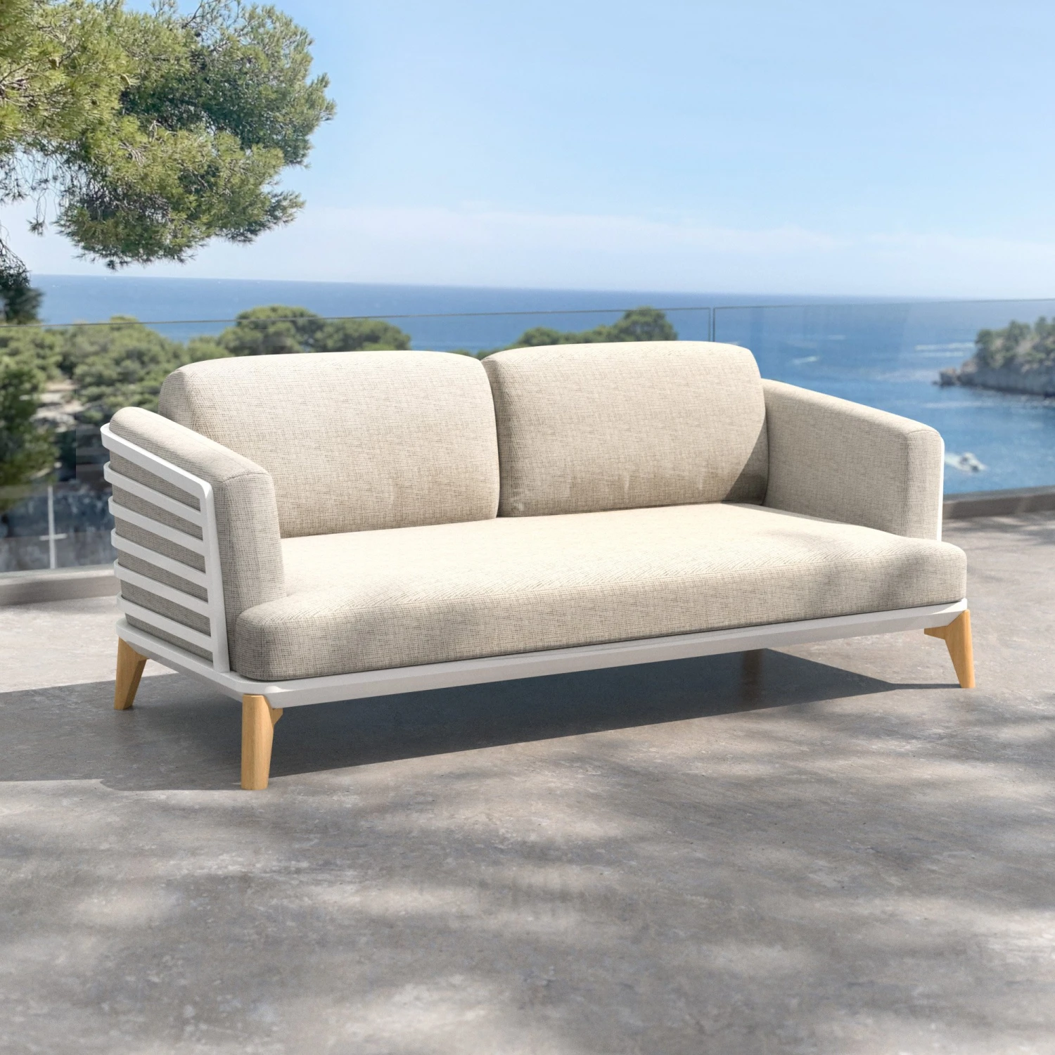 Canapé De Jardin 2 Places Monte Carlo - Blanc 2 Canapé De Jardin 2 Places Monte Carlo - Blanc