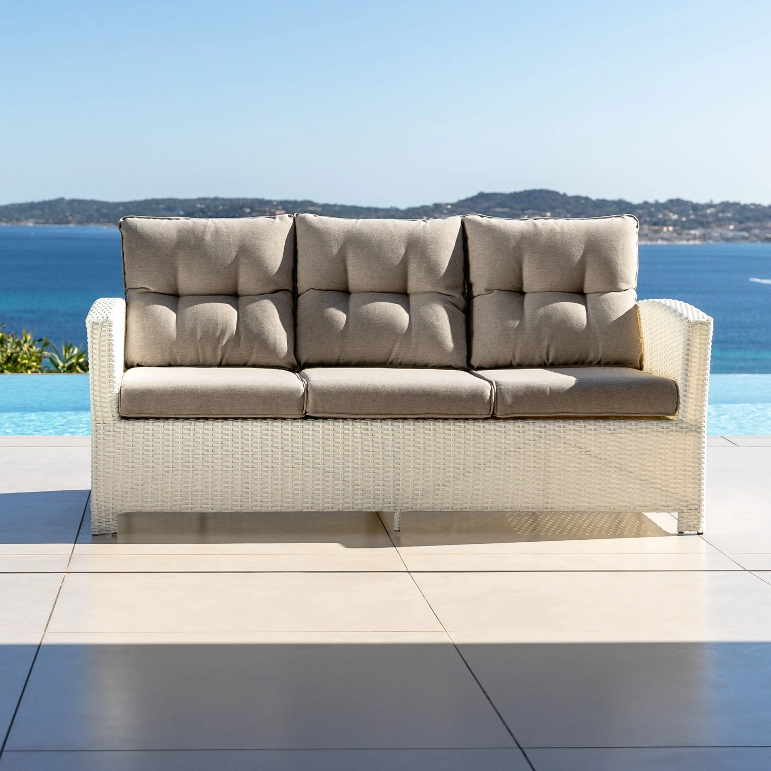 Canapé De Jardin 3 Places Tivoli - Blanc 8 Canapé De Jardin 3 Places Tivoli - Blanc – Image 6