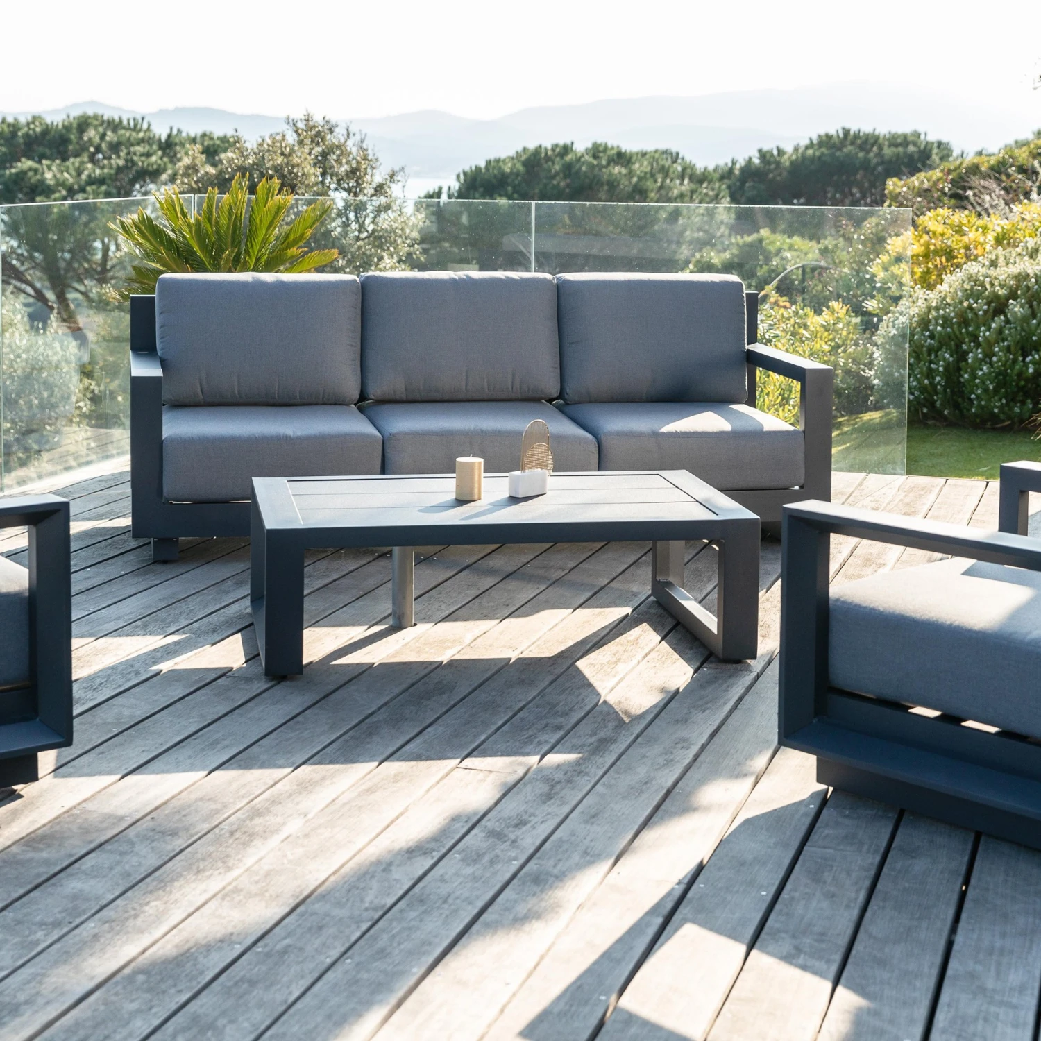 Canapé De Jardin 3 Places Elba - Anthracite 4 Canapé De Jardin 3 Places Elba - Anthracite – Image 2