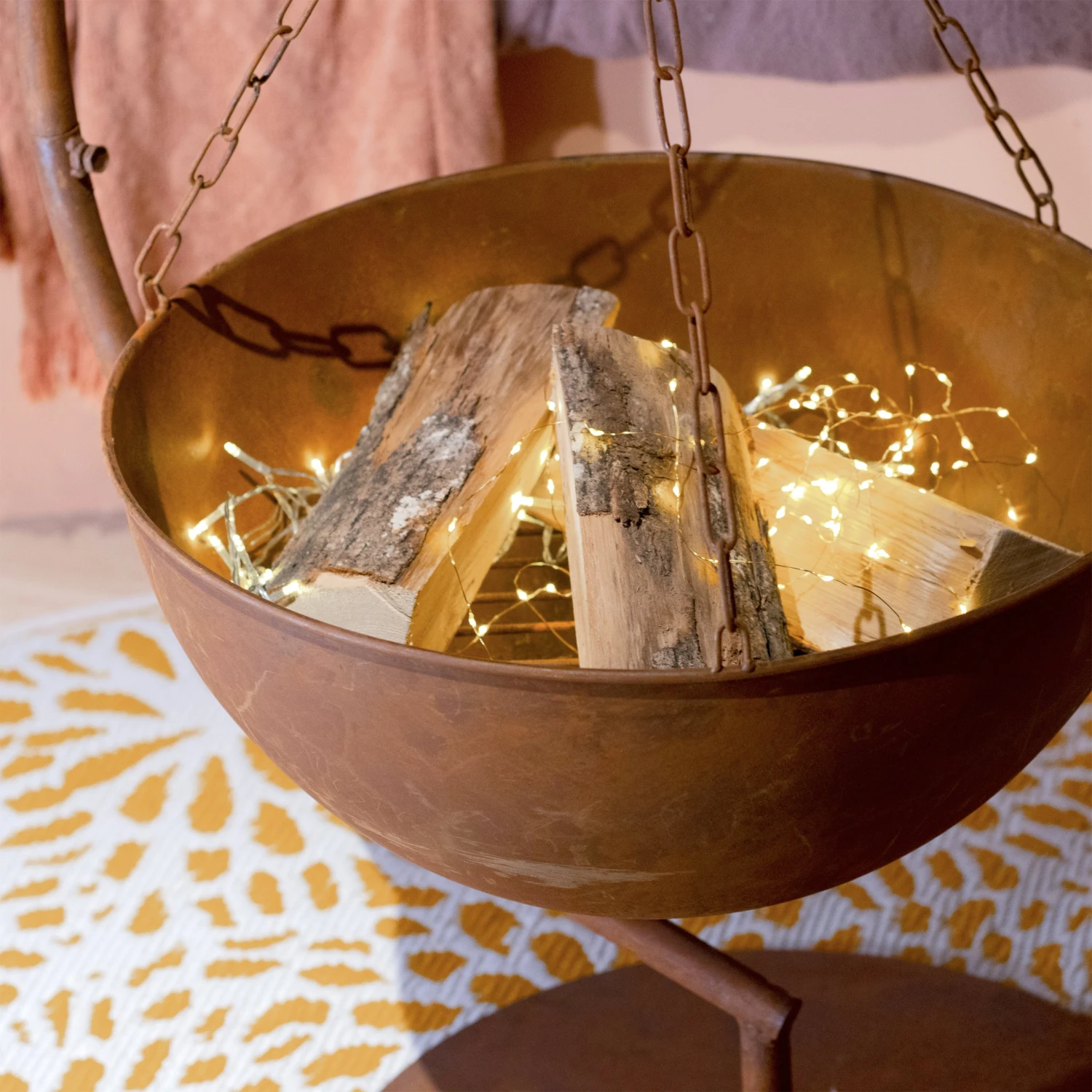 Cheminée Brasero Boule Rouille 4 Cheminée Brasero Boule Rouille – Image 2