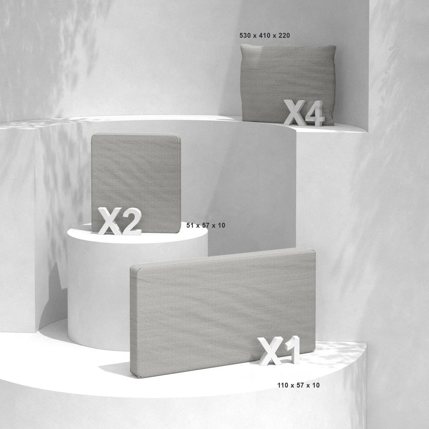 Coussins De Remplacement Pour Salon De Jardin Calvi 4 Places - Taupe 3 Coussins De Remplacement Pour Salon De Jardin Calvi 4 Places - Taupe