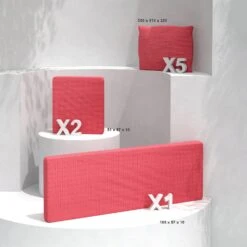 Coussins De Remplacement Pour Salon De Jardin Calvi 5 Places - Rouge