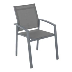 Fauteuil De Jardin Alu Empilable Axiome - Gris Silex Et Quartz