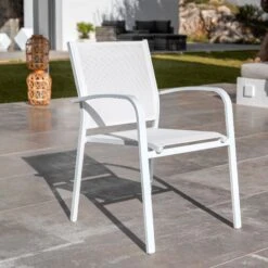 Fauteuil De Jardin Alu Empilable Murano - Blanc