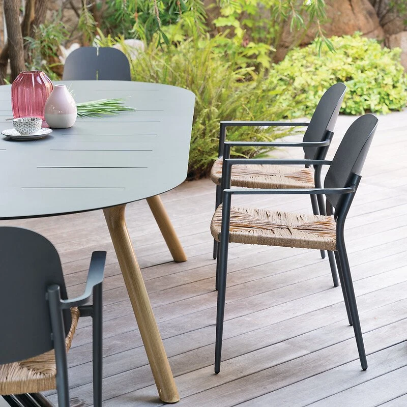 Fauteuil De Jardin Alu Empilable Rubby - Gris Graphite 6 Fauteuil De Jardin Alu Empilable Rubby - Gris Graphite – Image 4