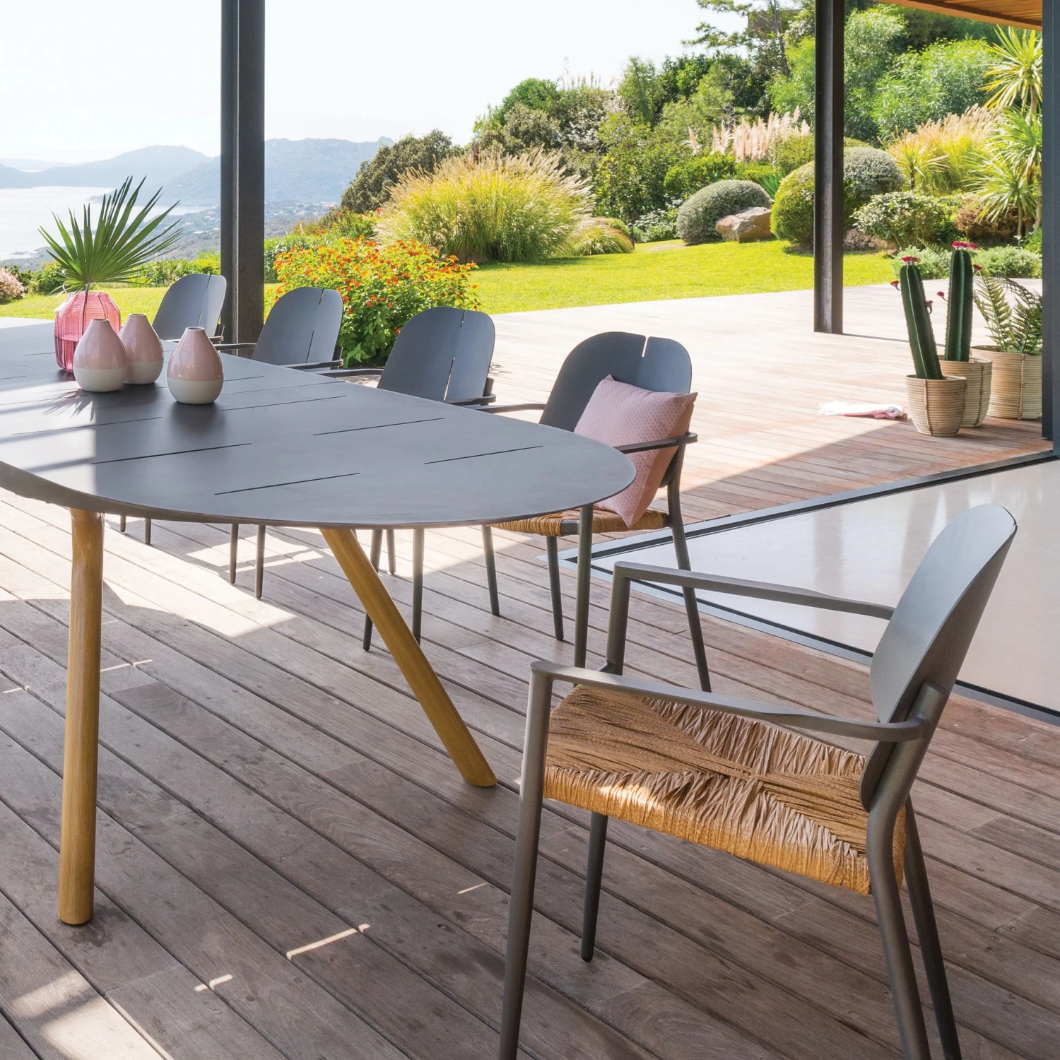 Fauteuil De Jardin Alu Empilable Rubby - Gris Graphite 4 Fauteuil De Jardin Alu Empilable Rubby - Gris Graphite – Image 2