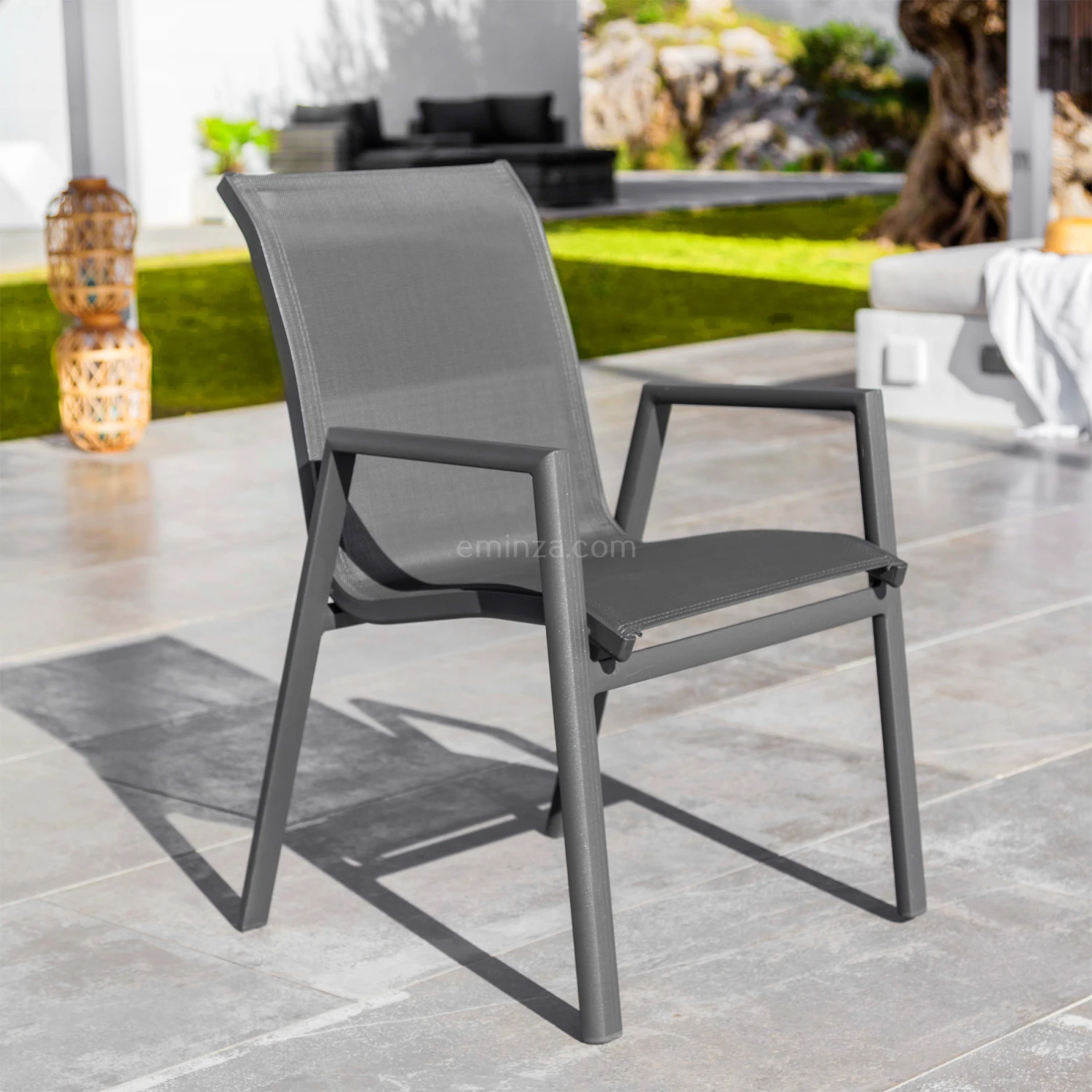 Fauteuil De Jardin Empilable Corfu - Gris Anthracite 3 Fauteuil De Jardin Empilable Corfu - Gris Anthracite