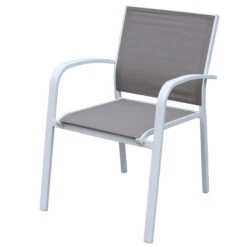 Fauteuil De Jardin Alu Empilable Murano - Blanc / Taupe -Default Template 7 fauteuil de jardin en alu empilable murano blanc taupe 76469