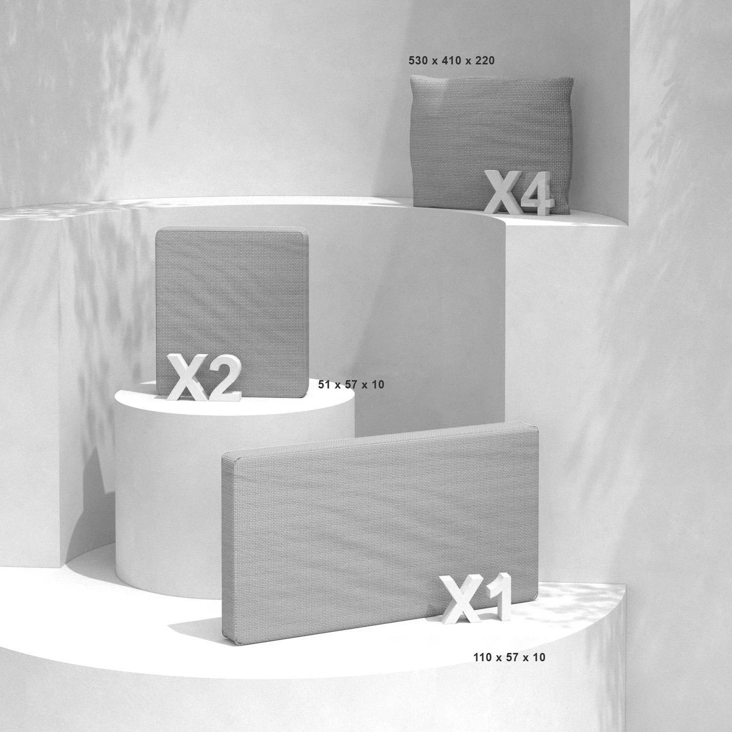 Housses De Coussin De Remplacement Pour Salon De Jardin Calvi 4 Places - Gris Clair 3 Housses De Coussin De Remplacement Pour Salon De Jardin Calvi 4 Places - Gris Clair