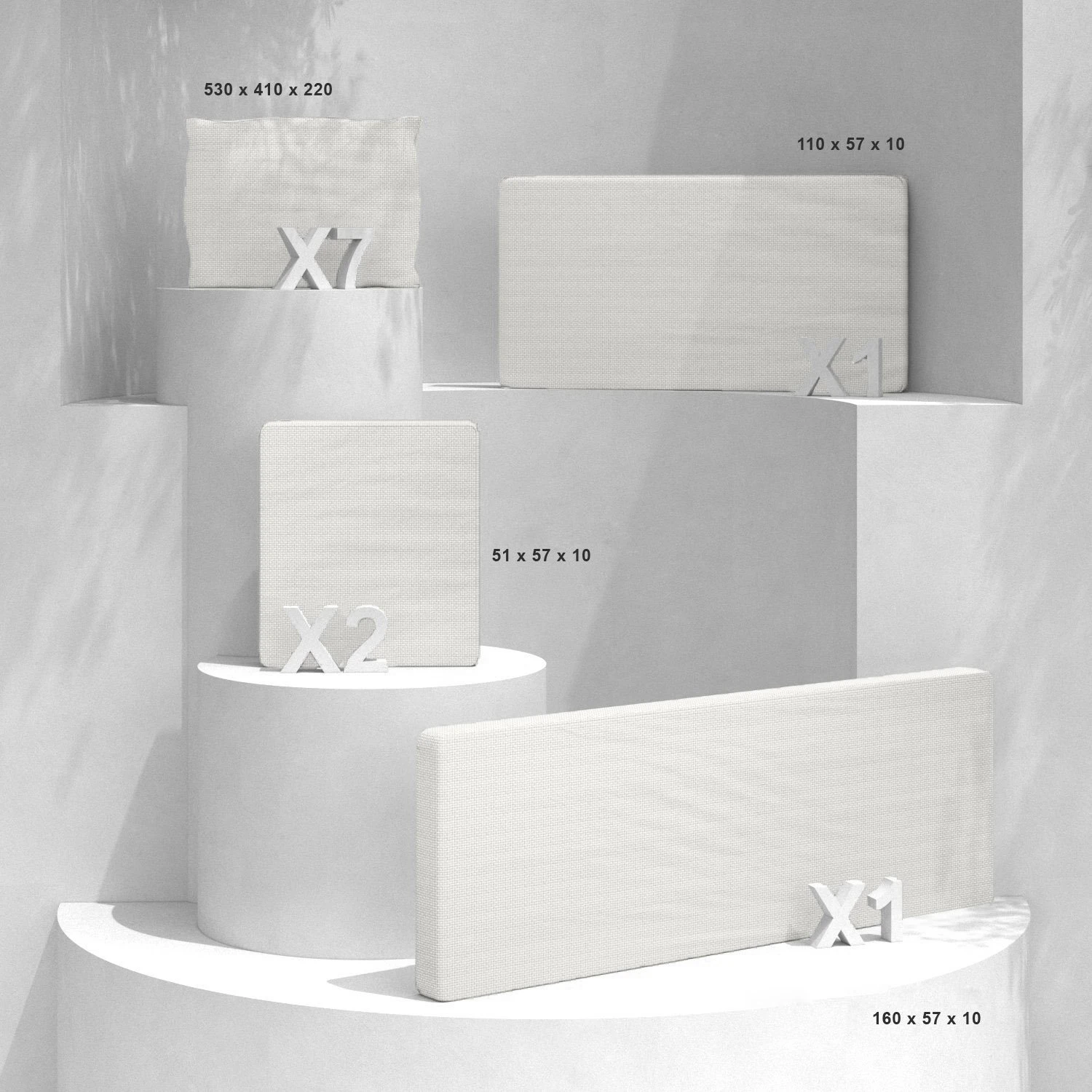 Housses De Coussin De Remplacement Pour Salon De Jardin Calvi 5 Places - Blanc 3 Housses De Coussin De Remplacement Pour Salon De Jardin Calvi 5 Places - Blanc