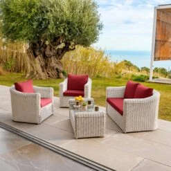 Housses De Coussin De Remplacement Pour Salon De Jardin Calvi 4 Places - Rouge -Default Template 7 housses de coussin pour salon de jardin 4 places calvi rouge 127859 1682321479