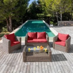 Housses De Coussin De Remplacement Pour Salon De Jardin Calvi 4 Places - Rouge -Default Template 7 housses de coussin pour salon de jardin 4 places calvi rouge 127859 1682321494