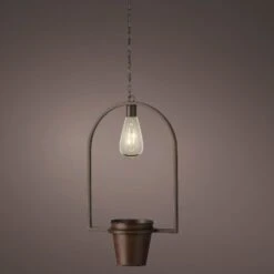 Cache-pot à LED Melya Marron