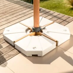 Lot De 4 Dalles Pour Parasol Bahia 20L - Blanches