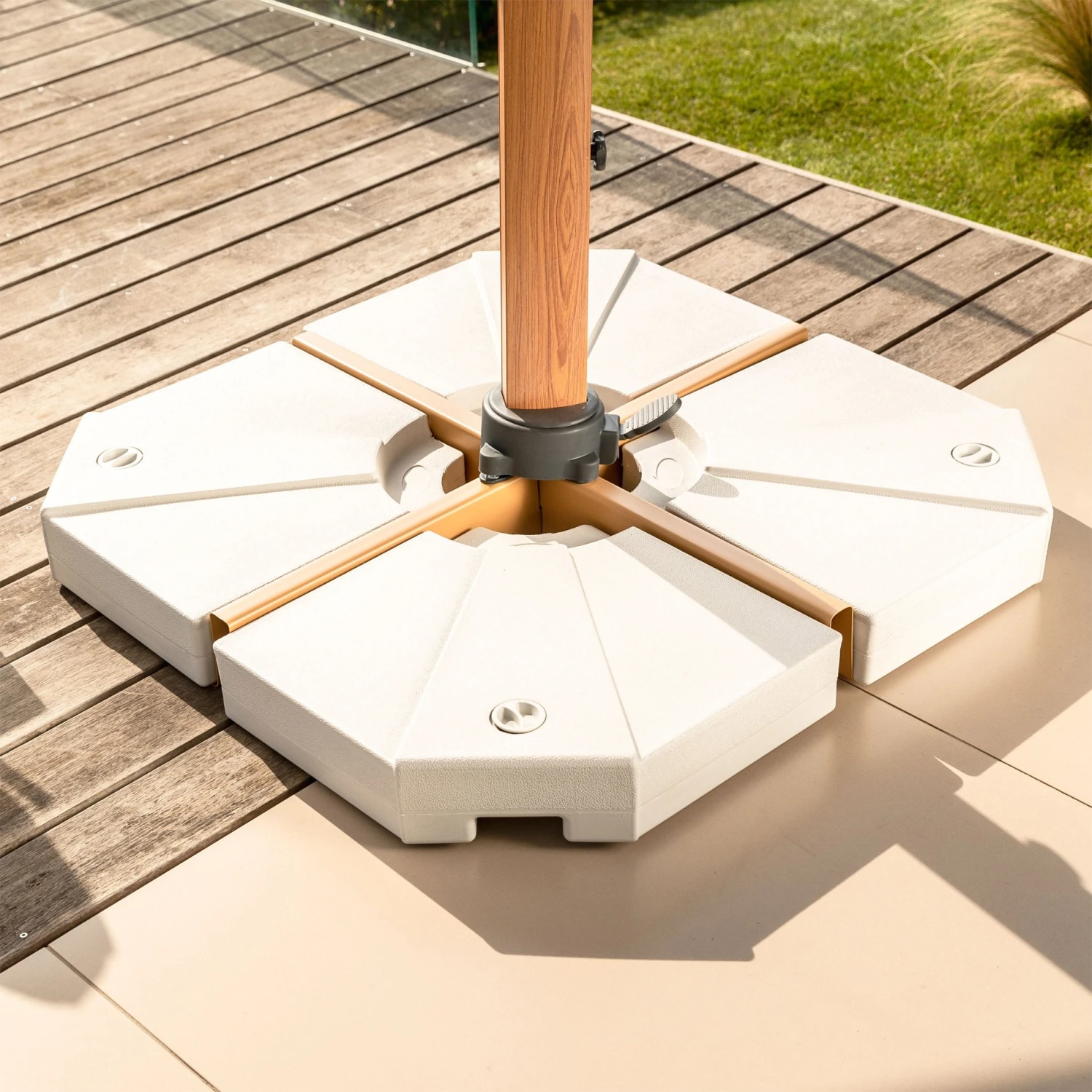 Lot De 4 Dalles Pour Parasol Bahia 20L - Blanches 3 Lot De 4 Dalles Pour Parasol Bahia 20L - Blanches