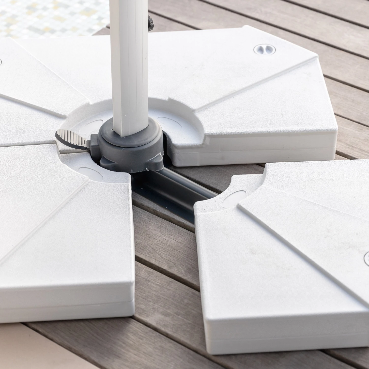 Lot De 4 Dalles Pour Parasol Bahia 20L - Blanches 6 Lot De 4 Dalles Pour Parasol Bahia 20L - Blanches â Image 4