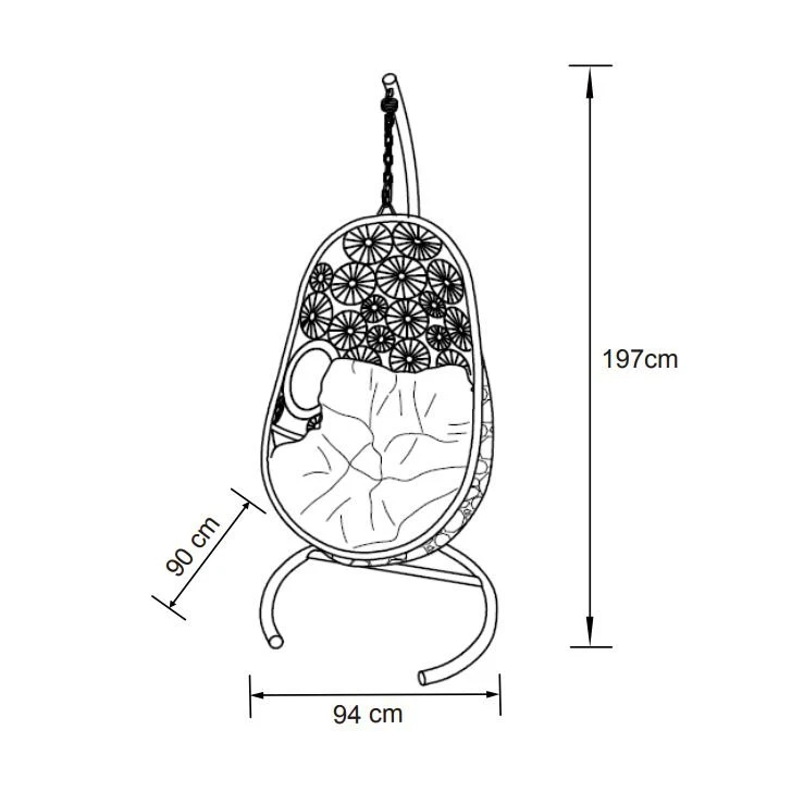 Loveuse Suspendue Paros - Blanc/Gris Clair 6 Loveuse Suspendue Paros - Blanc/Gris Clair – Image 4