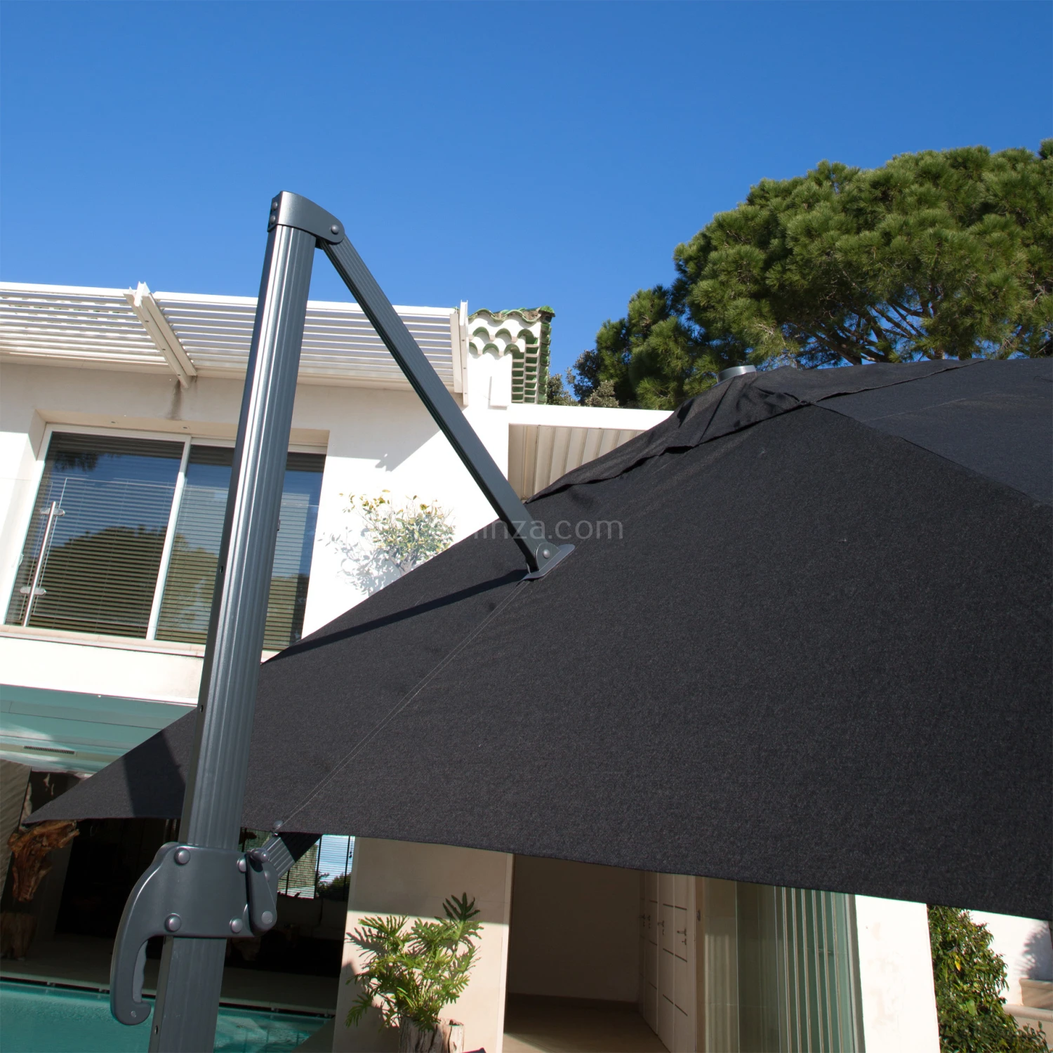 Parasol Déporté Bahia Rectangulaire (L4 X 3 M) - Gris Anthracite 5 Parasol Déporté Bahia Rectangulaire (L4 X 3 M) - Gris Anthracite – Image 3