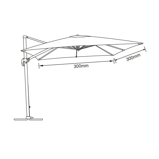 Parasol Déporté Bahia Carré (L3 X L3 M) - Blanc 5 Parasol Déporté Bahia Carré (L3 X L3 M) - Blanc – Image 3