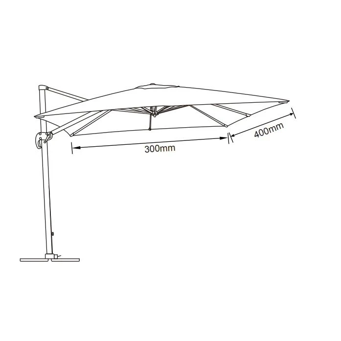 Parasol Déporté Bahia Rectangulaire (L4 X 3 M) - Gris Anthracite 8 Parasol Déporté Bahia Rectangulaire (L4 X 3 M) - Gris Anthracite – Image 6