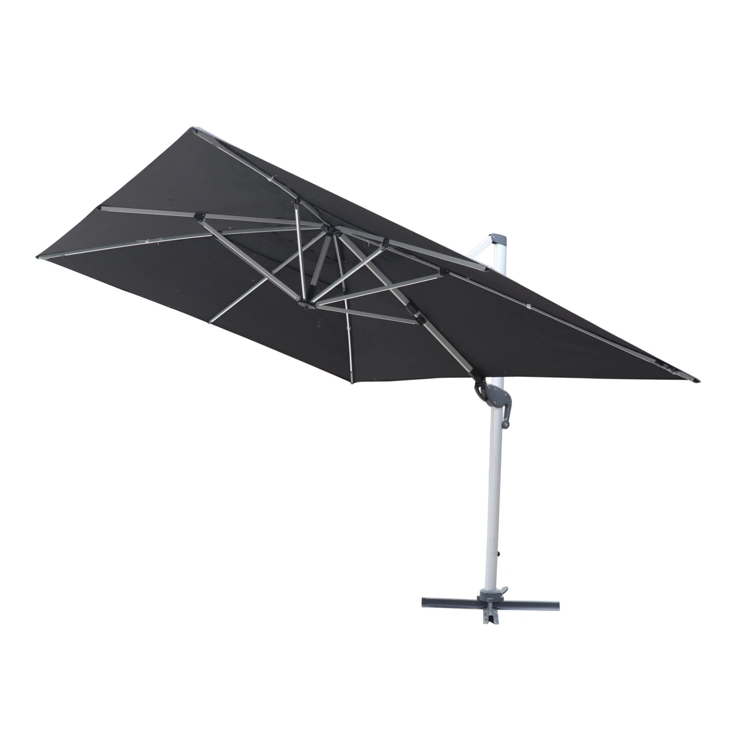 Parasol Déporté à LED Yucatan Rectangulaire (L4 X 3 M) - Gris Anthracite 9 Parasol Déporté à LED Yucatan Rectangulaire (L4 X 3 M) - Gris Anthracite – Image 8
