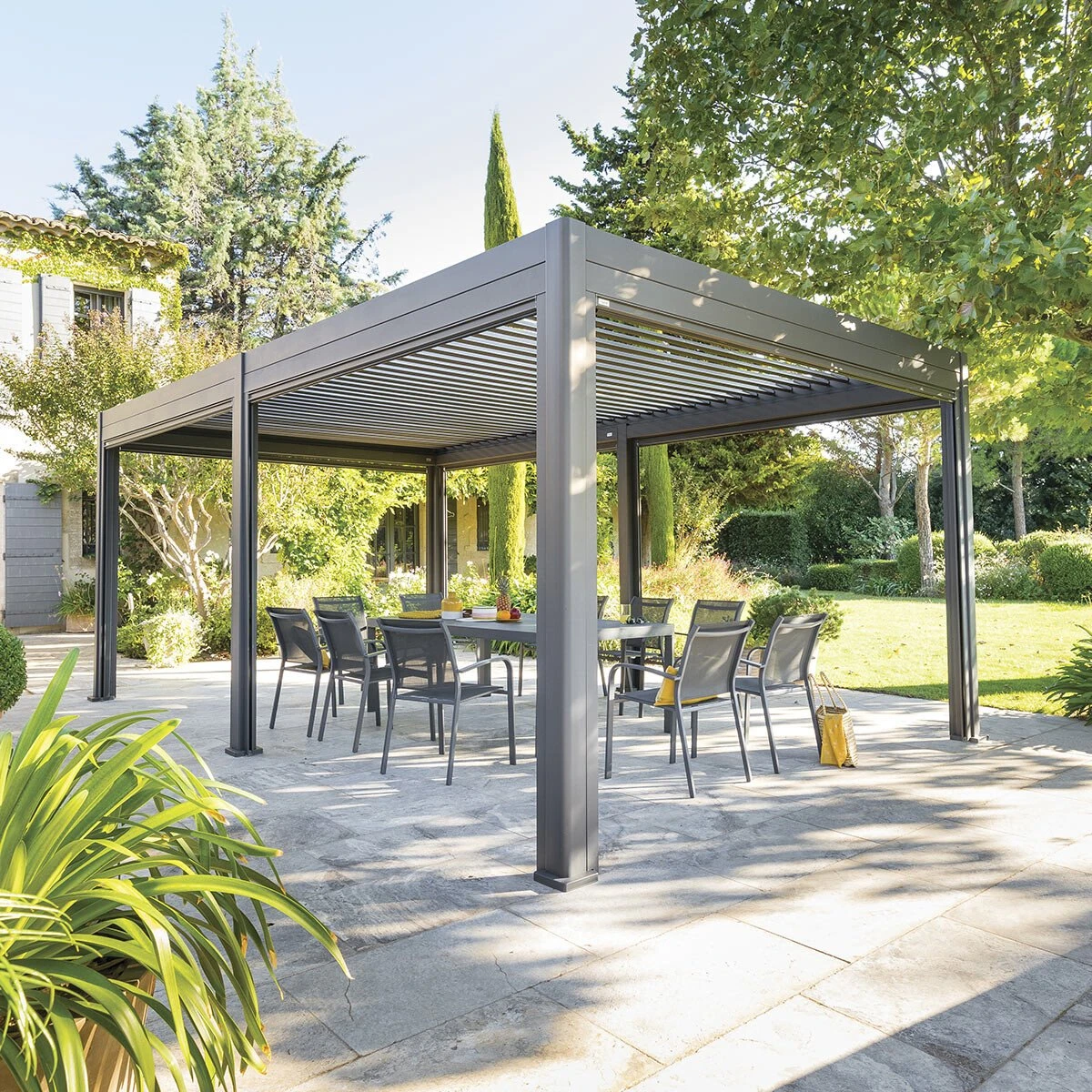 Pergola Evora GM (3,6 X 6 M) - Gris Graphite 3 Pergola Evora GM (3,6 X 6 M) - Gris Graphite