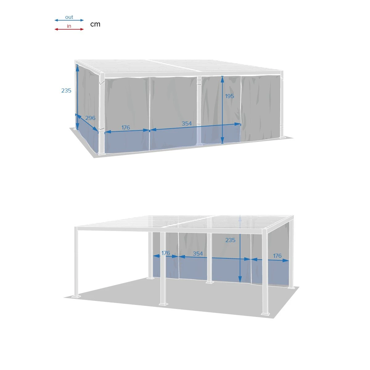 Lot De 8 Rideaux De Tonnelle Avila (7,2 X 3 M) - Gris Ardoise 5 Lot De 8 Rideaux De Tonnelle Avila (7,2 X 3 M) - Gris Ardoise – Image 3