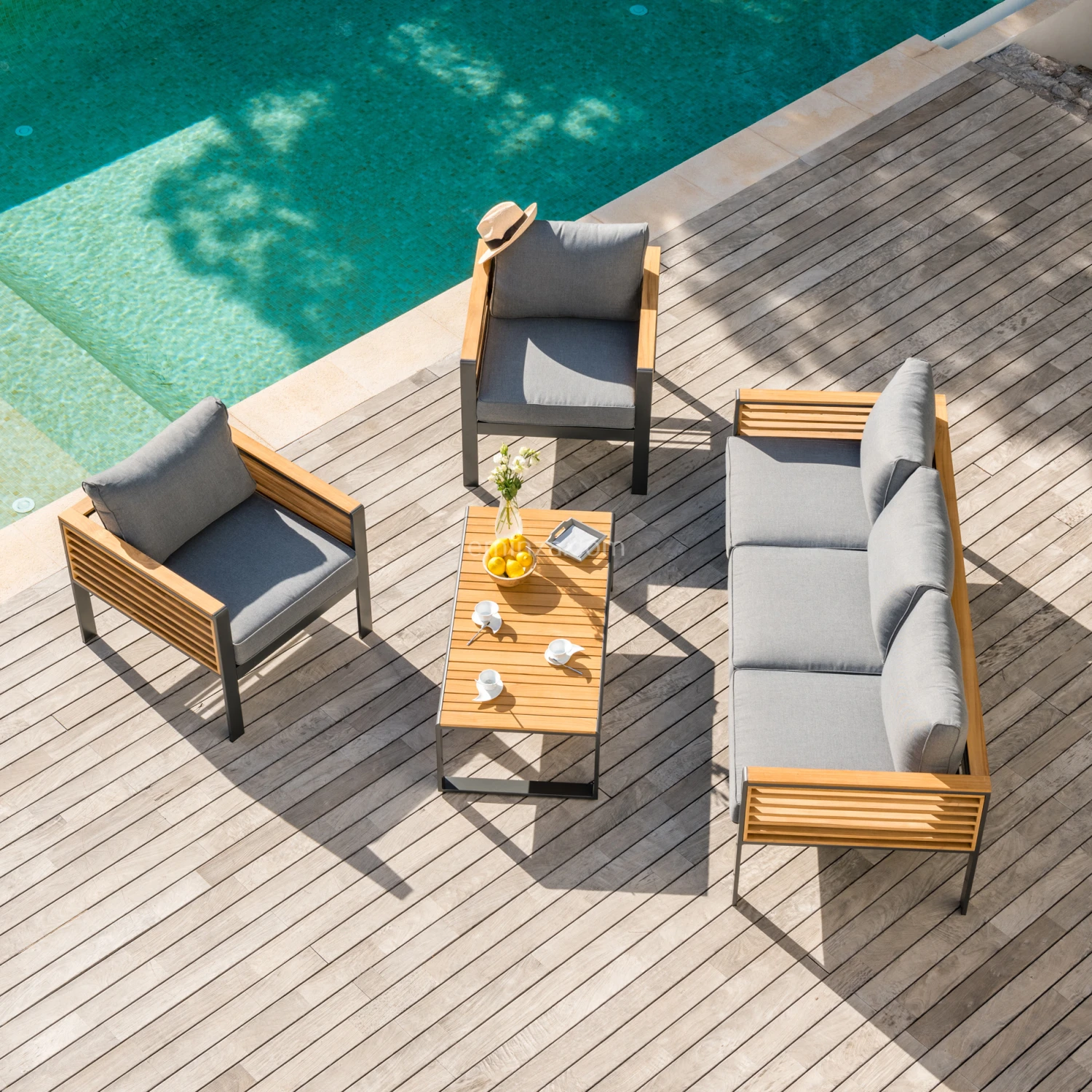 Salon De Jardin Bali Gris Anthracite/Ardoise - 5 Places 5 Salon De Jardin Bali Gris Anthracite/Ardoise - 5 Places – Image 3