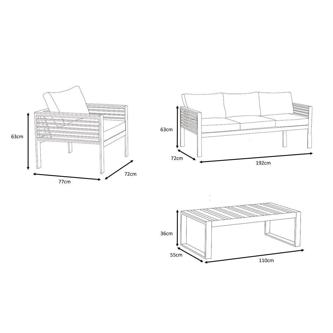 Salon De Jardin Bali Gris Anthracite/Ardoise - 5 Places 8 Salon De Jardin Bali Gris Anthracite/Ardoise - 5 Places – Image 6