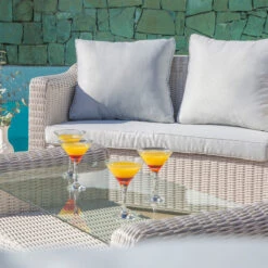 Salon De Jardin Calvi Blanc/Gris Clair - 7 Places -Default Template 7 salon de jardin calvi blanc perle 7 places 44052 2