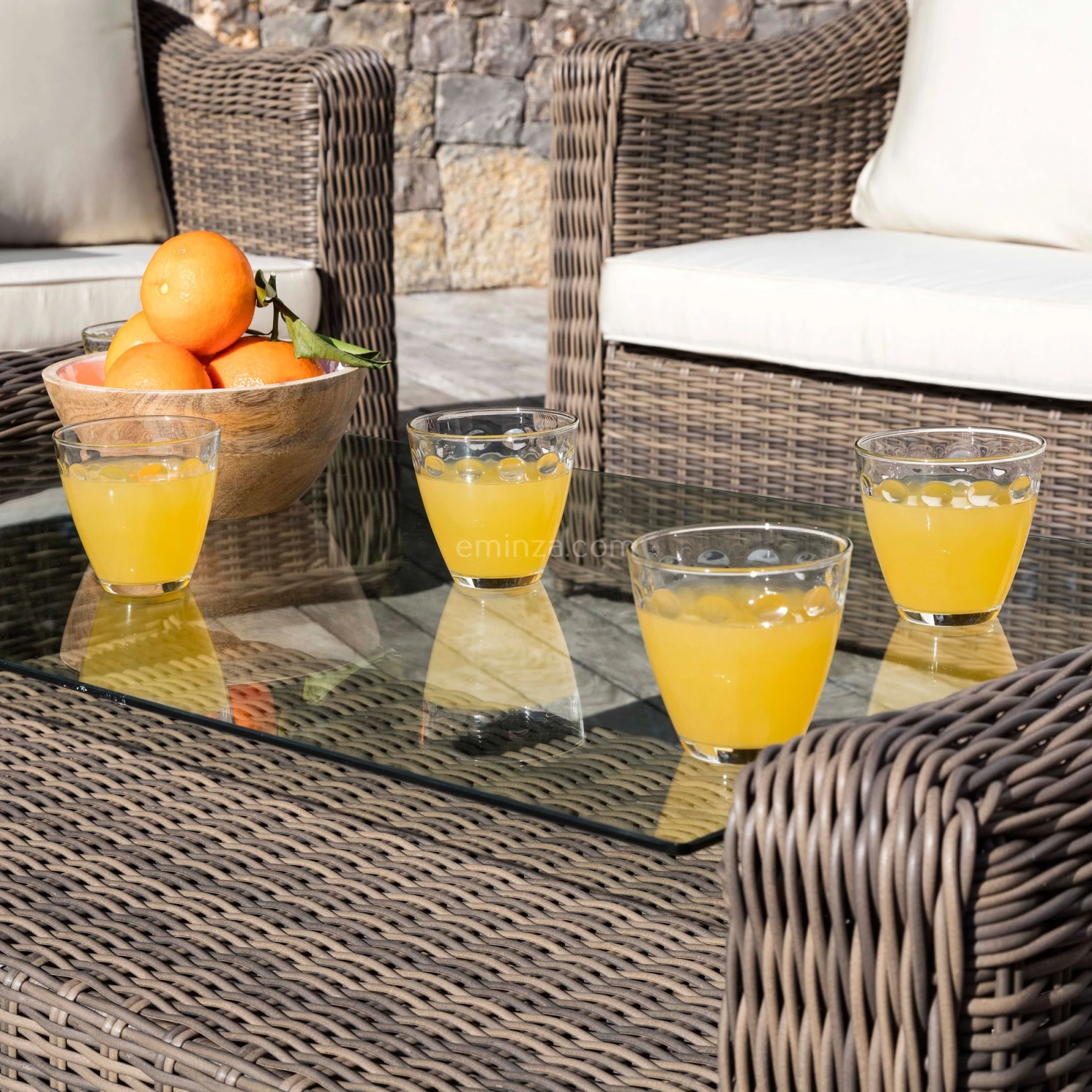 Salon De Jardin Calvi Sepia/Ecru - 7 Places 5 Salon De Jardin Calvi Sepia/Ecru - 7 Places – Image 3