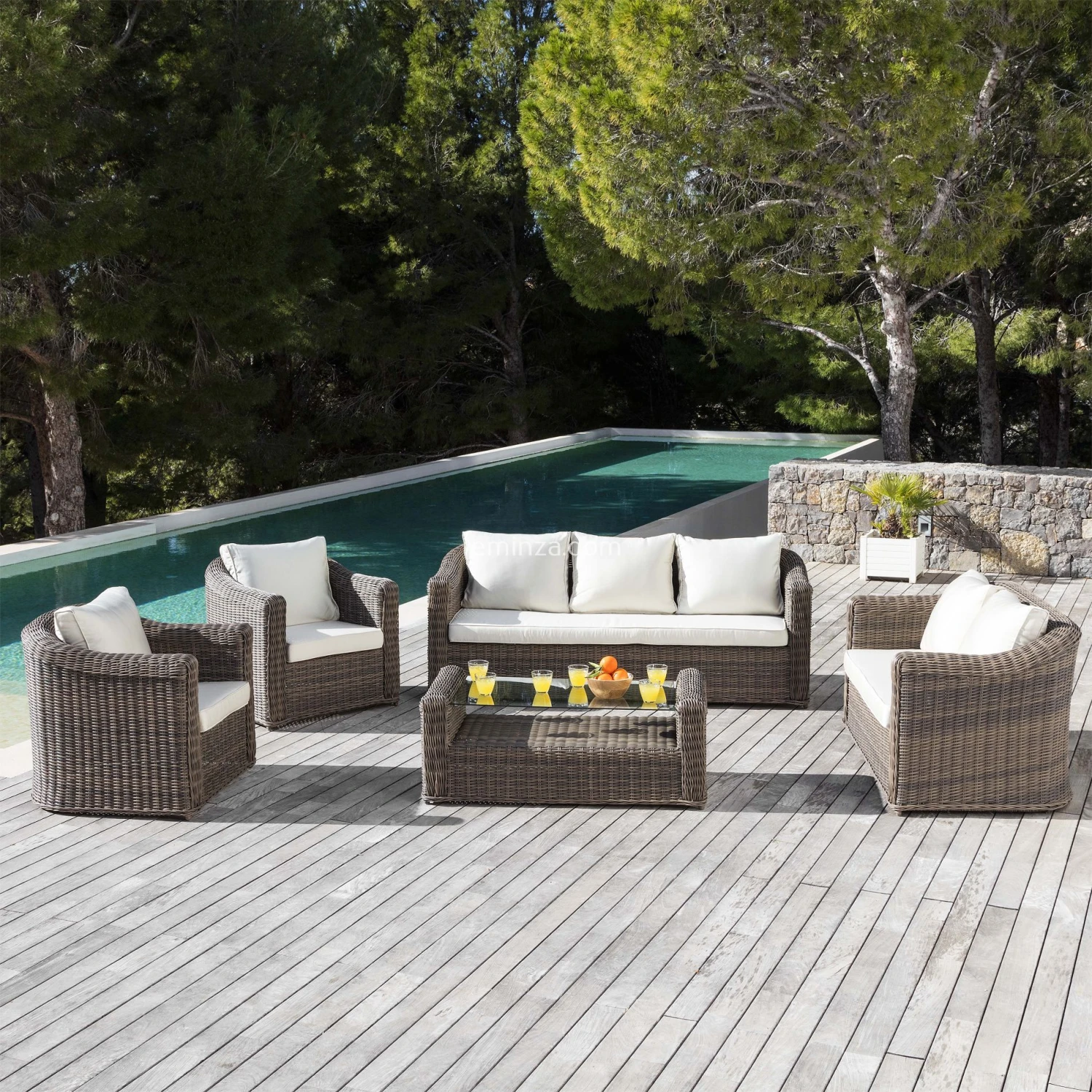 Salon De Jardin Calvi Sepia/Ecru - 7 Places 6 Salon De Jardin Calvi Sepia/Ecru - 7 Places – Image 4