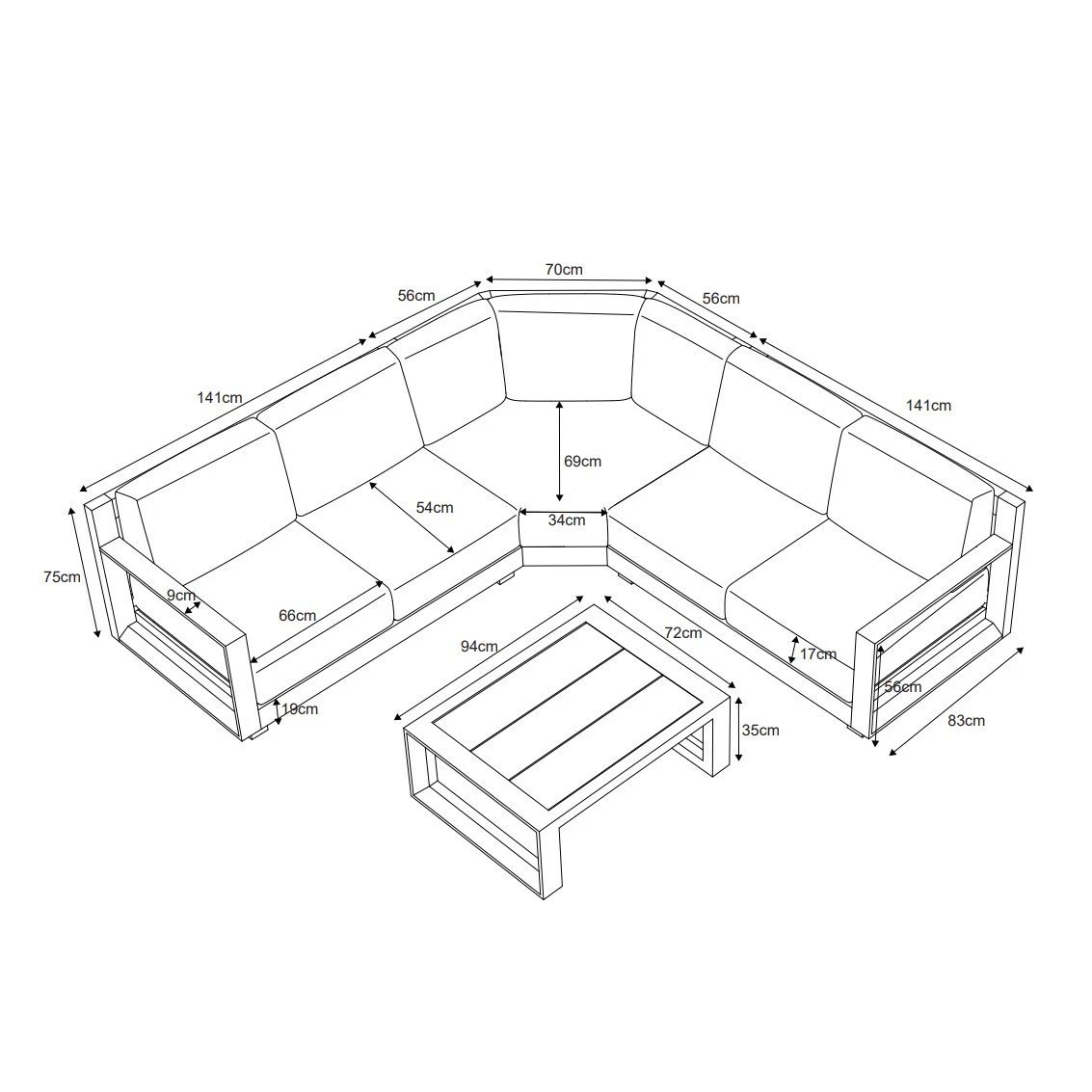 Salon De Jardin D'angle Elba Gris Anthracite - 5 Places 7 Salon De Jardin D'angle Elba Gris Anthracite - 5 Places – Image 5