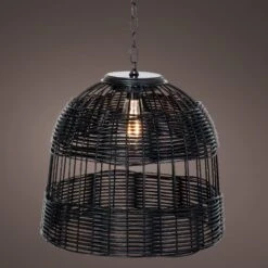 Suspension Solaire Lawa - Noir -Default Template 7 solar lampe suspendue resine tressee 113207 1642598455