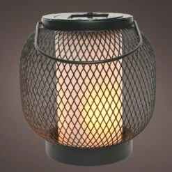 Lanterne Solaire à LED Croisillon - Noir -Default Template 7 solar lanterne metal effet flamme dia14 50 h15 00cm 1l noir 124638 1671182166