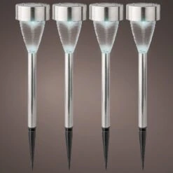 Lot De 4 Bornes De Jardin Solaires Gemme - Blanc Froid -Default Template 7 solar pique jardin lumineux 113102 1642666363