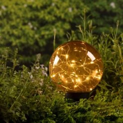 Borne De Jardin Solaire Crystal 30 LED - Orange