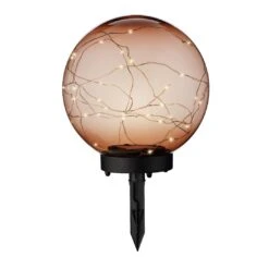 Borne De Jardin Solaire Crystal 30 LED - Orange -Default Template 7 solar pique jardin lumineux ambre 113123 1642605166